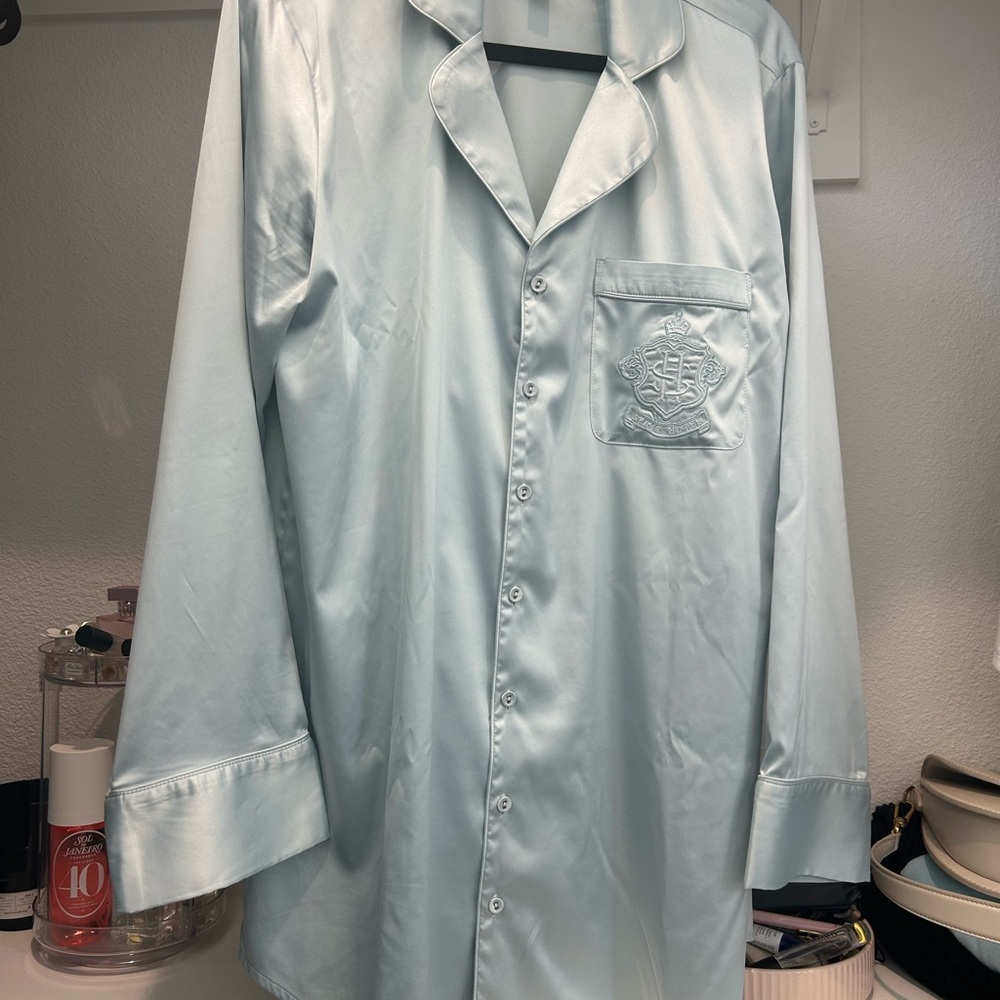 SKIMS Light Blue Satin nightgown